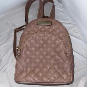 Marc New York Quilted Mini Backpack Taupe Gold - Travel Minimal Preppy Neutral